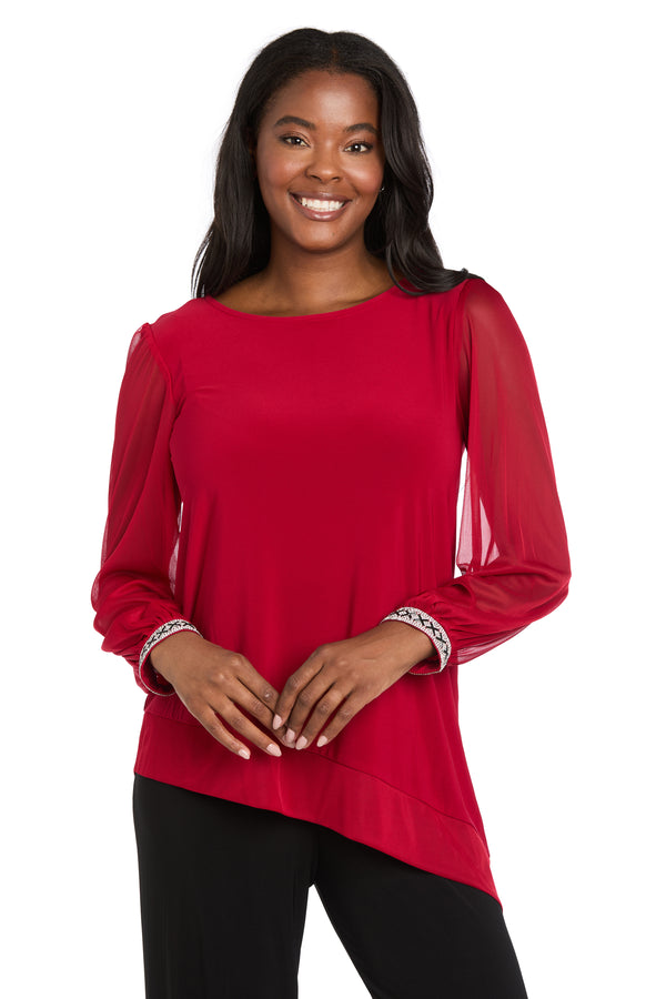 r&m richards Twilight Sparkle Asymmetrical Sleeve Top