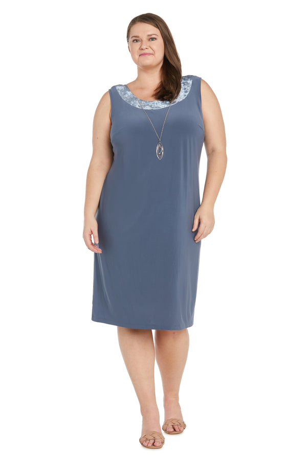 R&m Richards Two-Piece Banded Glitter Velvet Jacket And Dress Set - Plus