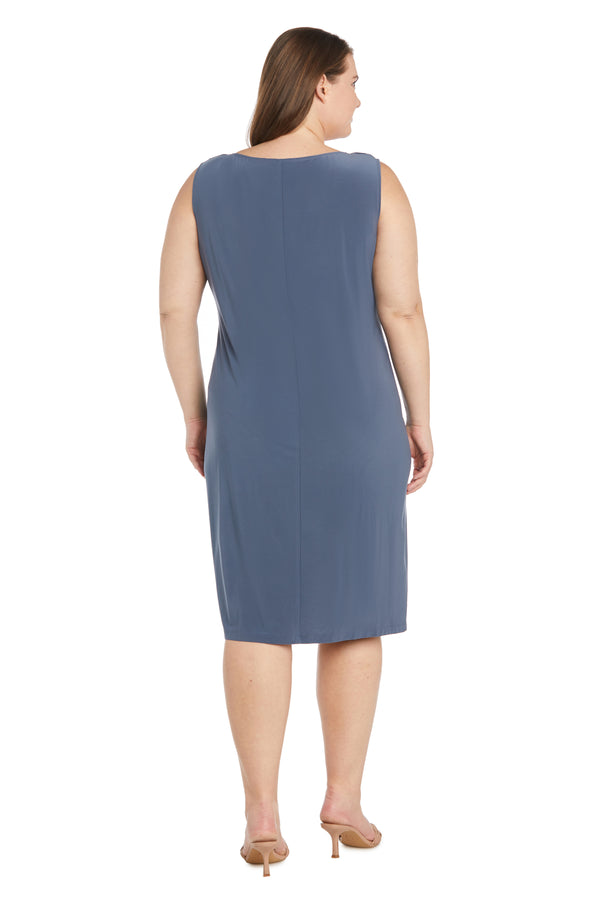 R&m Richards Two-Piece Banded Glitter Velvet Jacket And Dress Set - Plus