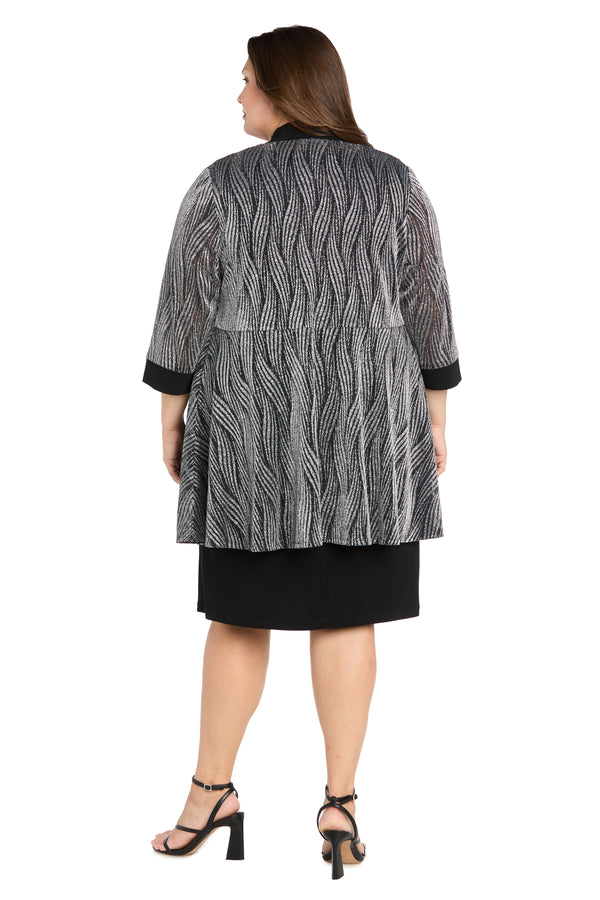 R&m Richards Two-Piece Metallic Tiger Stripe Jacket Dress - Plus