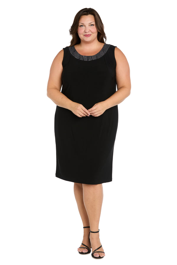 R&m Richards Two-Piece Metallic Tiger Stripe Jacket Dress - Plus