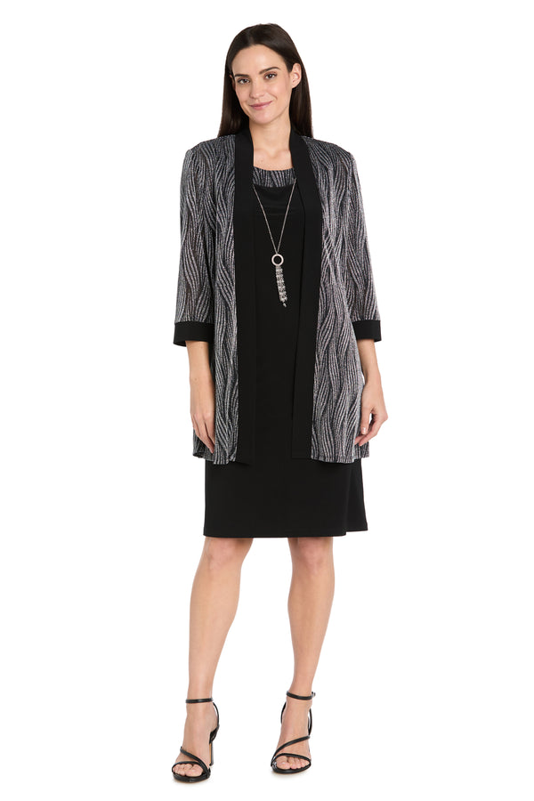 r&m richards Two-Piece Metallic Tiger Stripe Jacket Dress