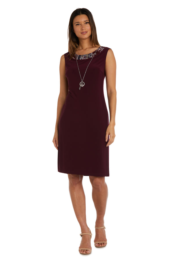 R&m Richards Two Piece Printed Jacket And Dress Set - Petite