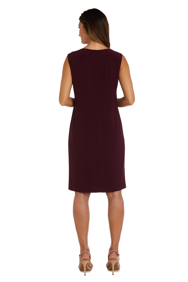 R&m Richards Two Piece Printed Jacket And Dress Set - Petite