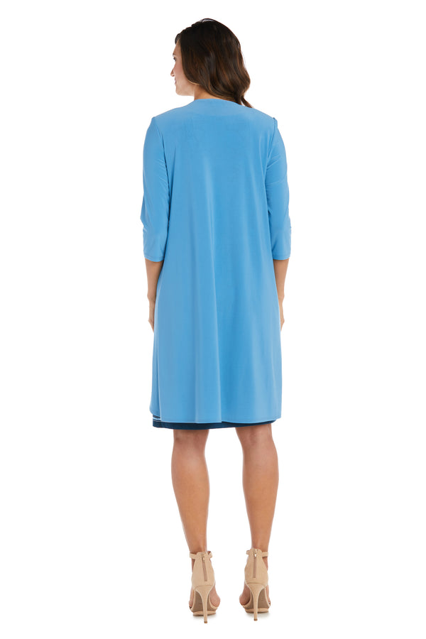 R&m Richards Two-Piece Puff Print Jacket Dress - Petite