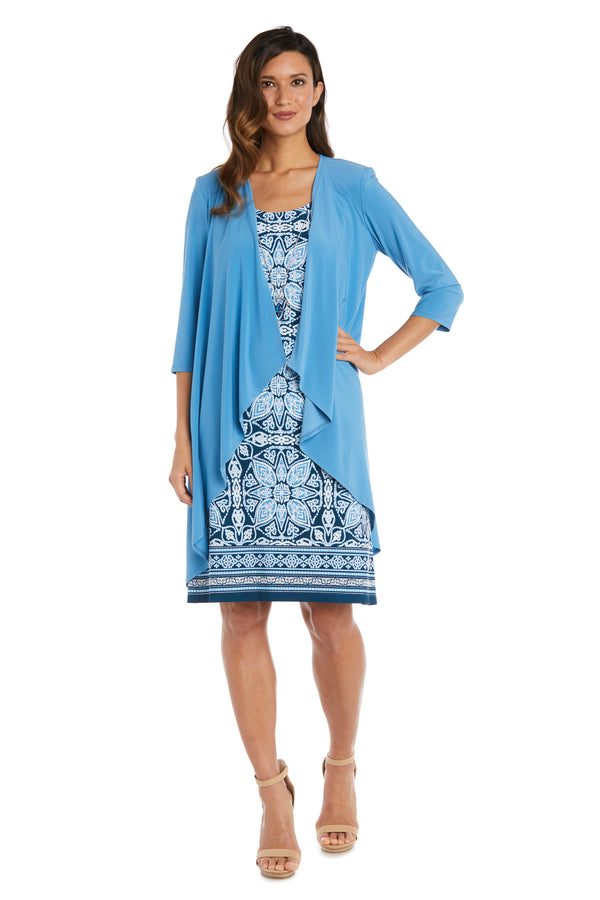 r&m richards Two-Piece Puff Print Jacket Dress - Petite