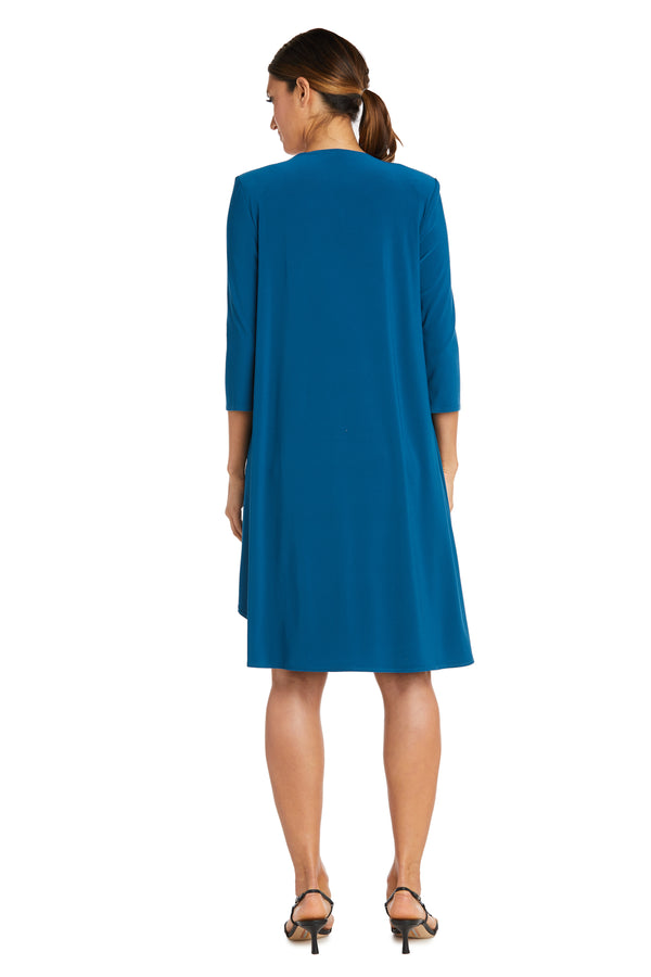 R&m Richards Two Piece Puff Print Jacket Dress - Petite