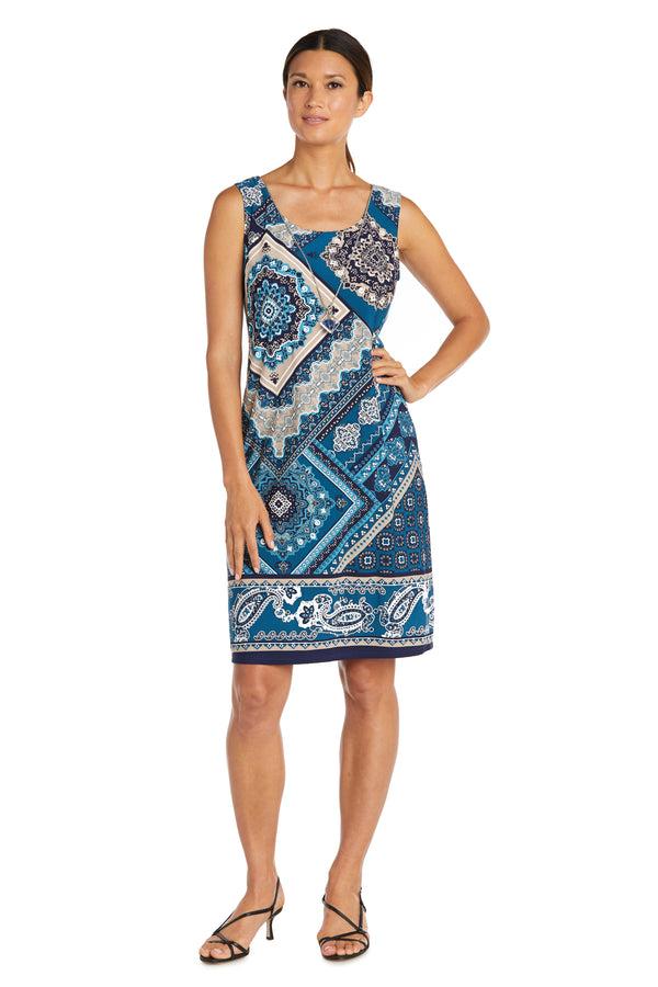 R&m Richards Two Piece Puff Print Jacket Dress - Petite