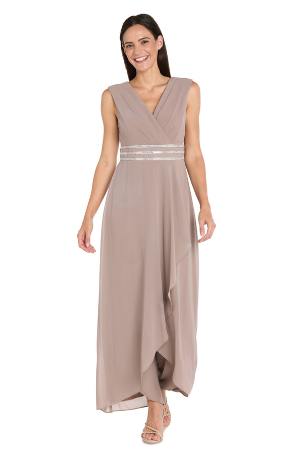 r&m richards V-Neck Jumpsuit with Rhinestone Waistband