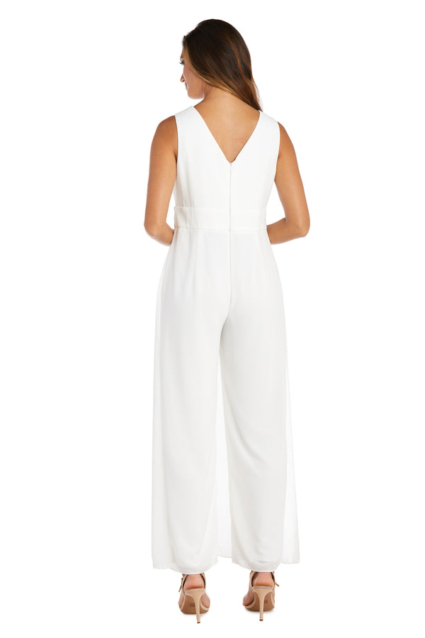 R&m Richards Wrap Front Panel Jumpsuit With Rhinestone Waist Detail - Petite