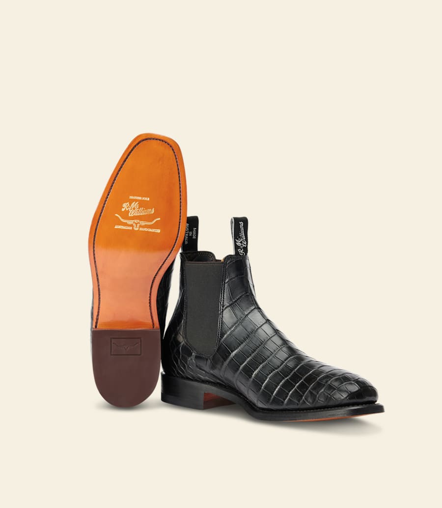 R.m. Williams Craftsman Boot – Black Crocodile Leather