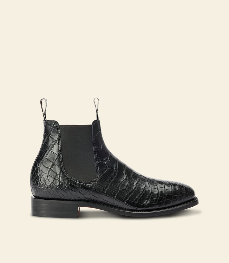 R.m. Williams Craftsman Boot – Black Crocodile Leather