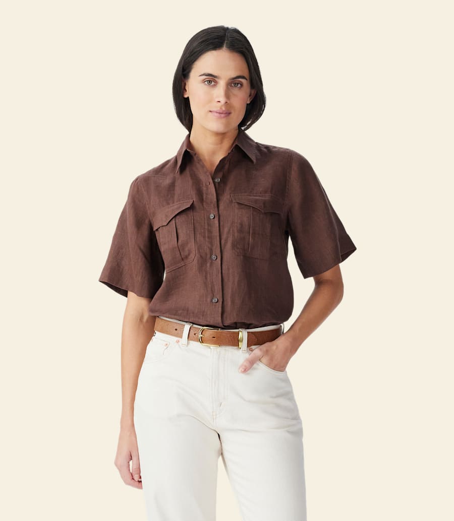 R.m. Williams Crispin Short Sleeve Linen Shirt