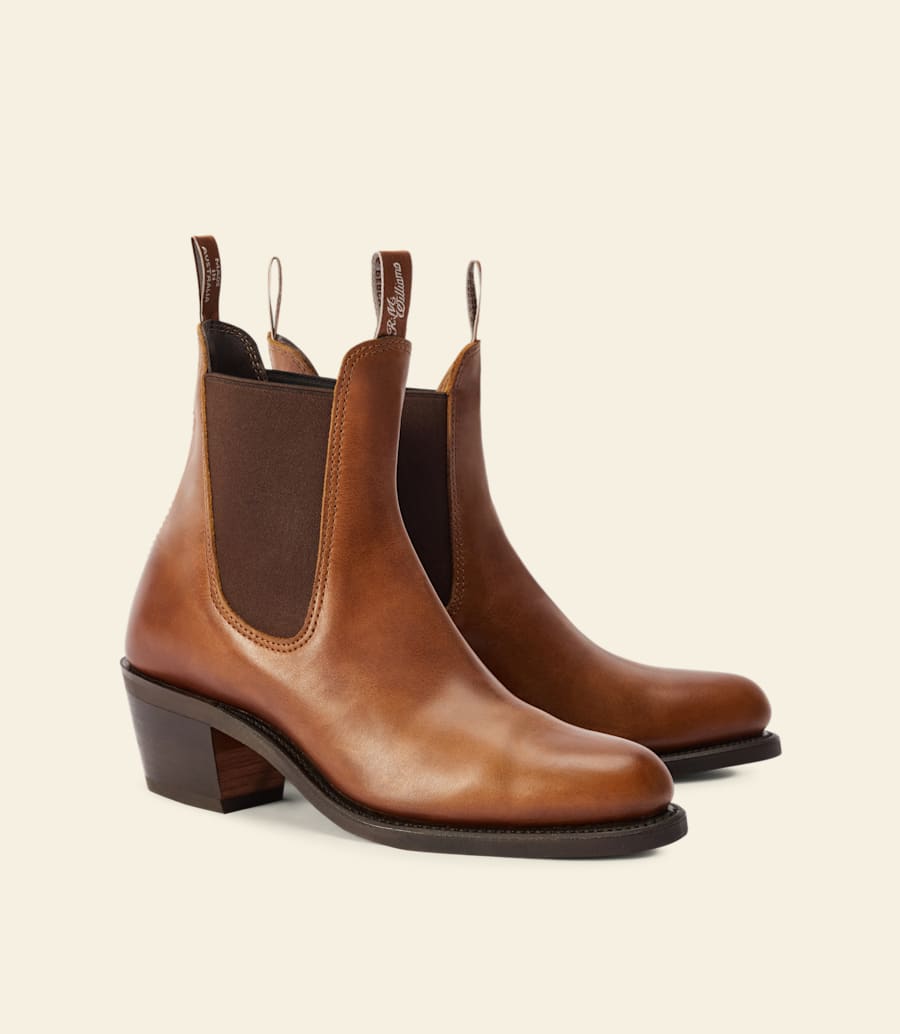 r.m. williams Rosebery boot – tan pull-up leather