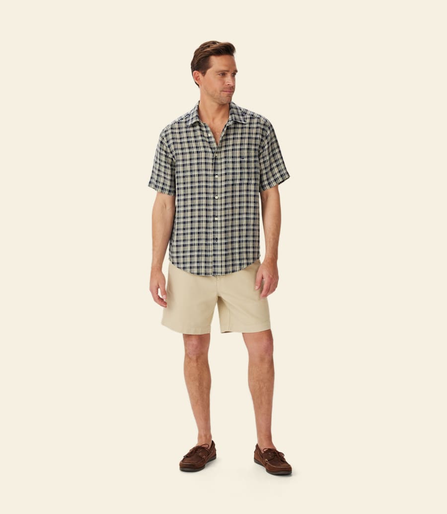 R.m. Williams Toby Linen Short Sleeve Shirt
