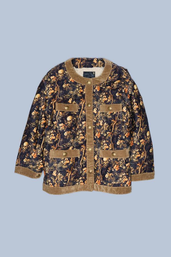 R13 CORD TRIMMED CHORE JACKET Skull Camo Moleskin Brown