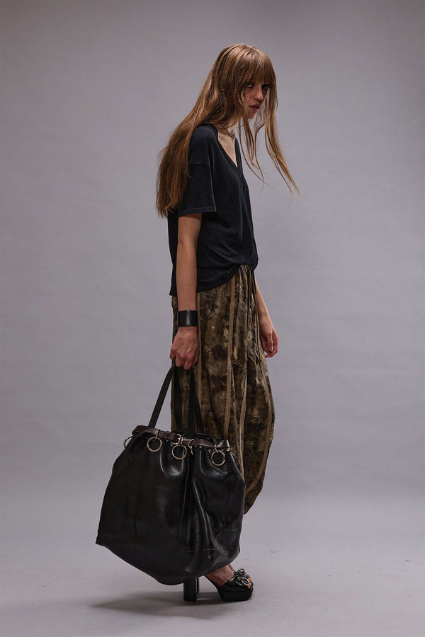 r13 BALLOON PANTS WITH DOUBLE SEAM olive floral