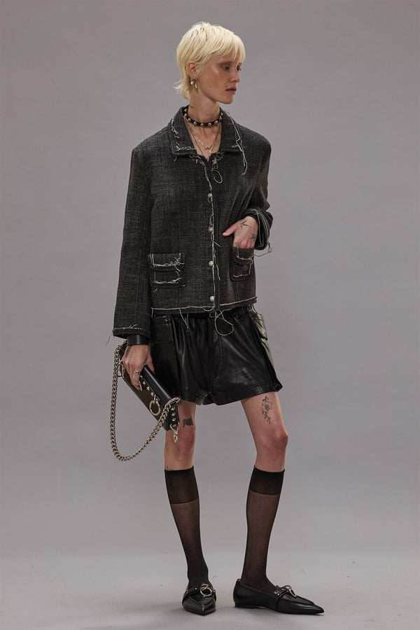 r13 BOXY JACKET dark grey