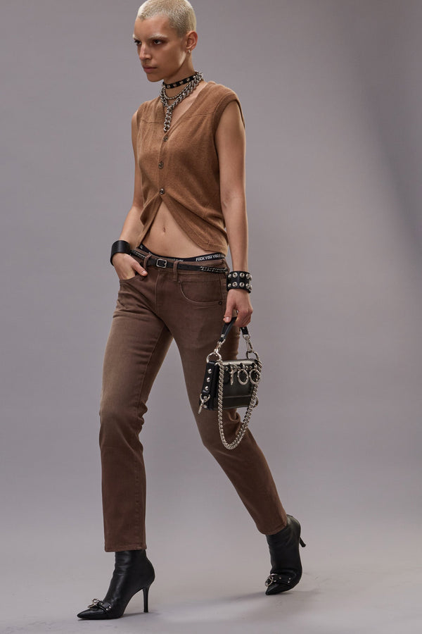 R13 BOY STRAIGHT Clean Umber Stretch