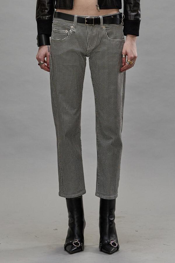 R13 BOY STRAIGHT Printed Houndstooth