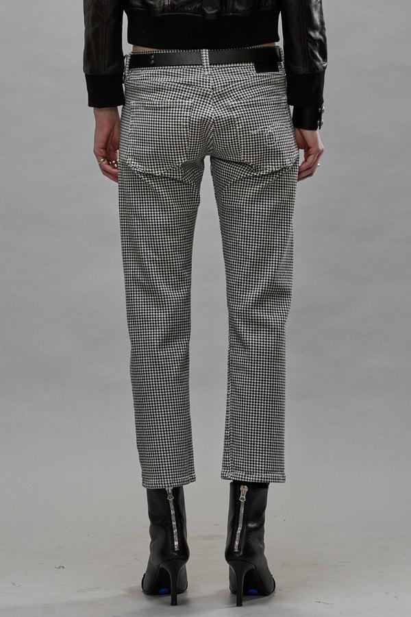 R13 BOY STRAIGHT Printed Houndstooth