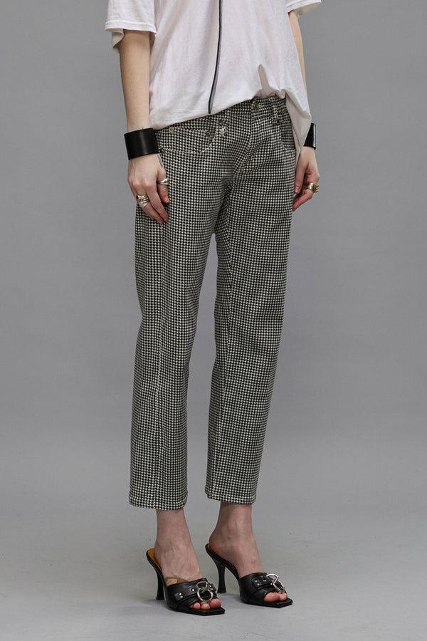r13 BOY STRAIGHT printed houndstooth