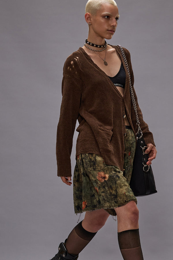 r13 BOYFRIEND CARDIGAN brown