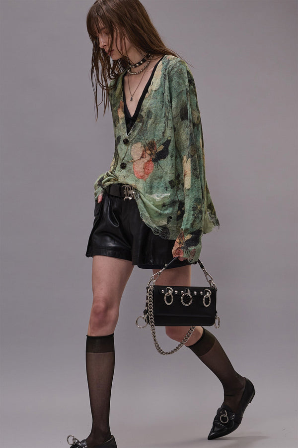 r13 BOYFRIEND CARDIGAN turquoise floral