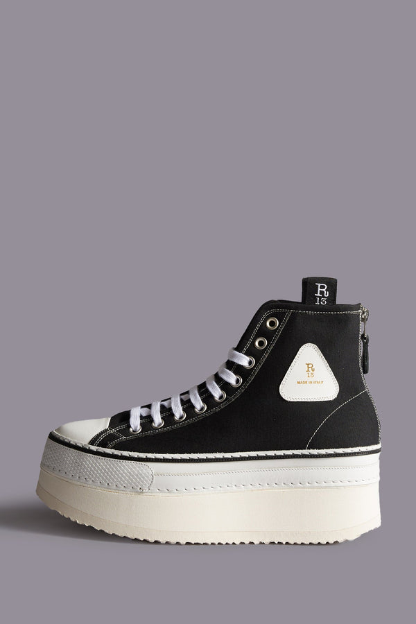 r13 COURTNEY PLATFORM HIGH TOP SNEAKER black