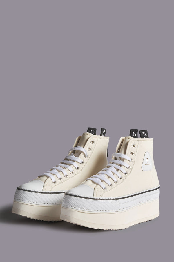 R13 COURTNEY PLATFORM HIGH TOP SNEAKER Ecru