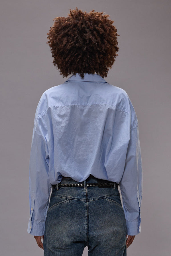 R13 CROSSOVER BUBBLE SHIRT Eoe Light Blue