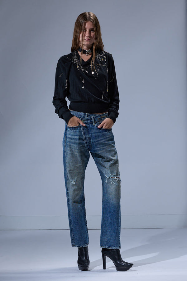 R13 CROSSOVER JEAN Leo Blue