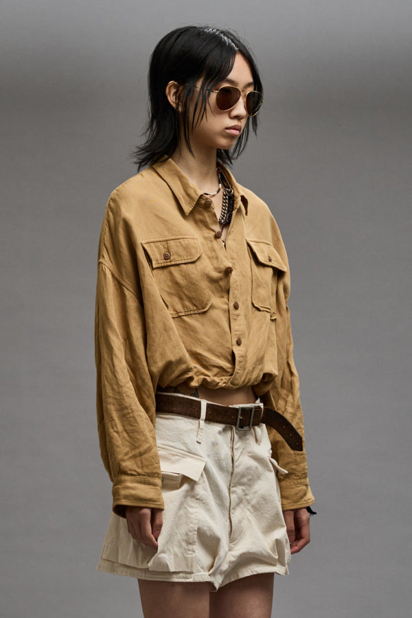 R13 CROSSOVER UTILITY BUBBLE SHIRT Khaki