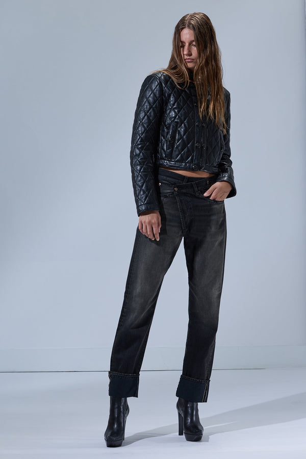 r13 CUFFED CROSSOVER phantom selvedge black