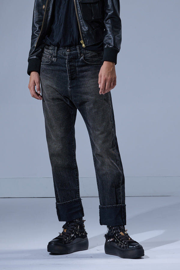 r13 CUFFED TAILORED DROP ashbury black