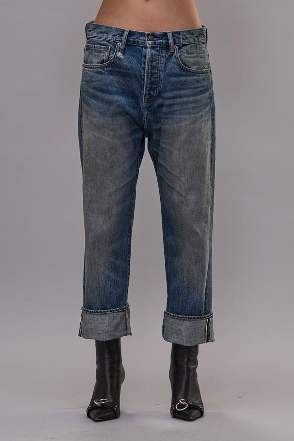 R13 CUFFED TAILORED DROP Estin Selvedge Blue