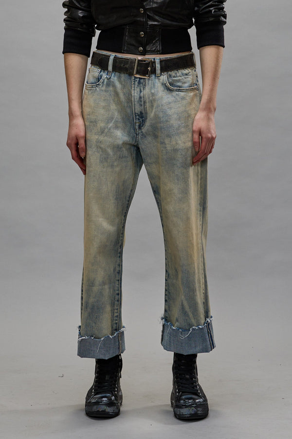 R13 CUFFED X-BOYFRIEND JEAN Vintage Ash Blue
