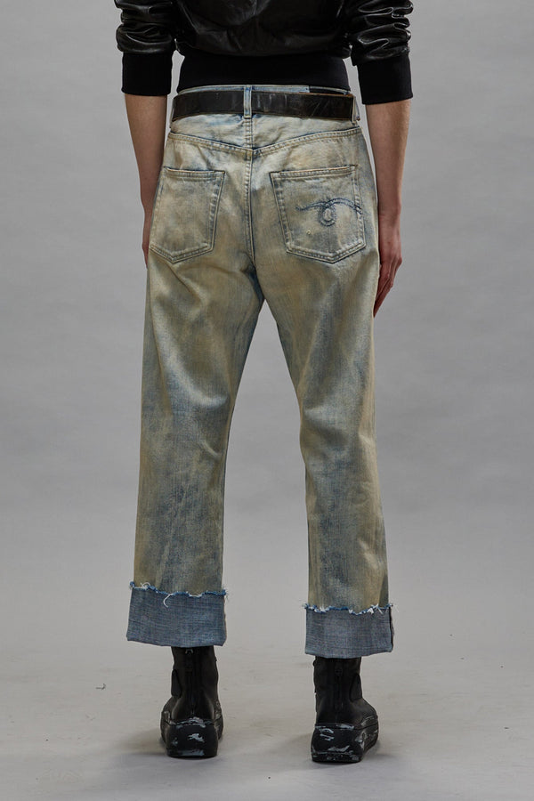 R13 CUFFED X-BOYFRIEND JEAN Vintage Ash Blue