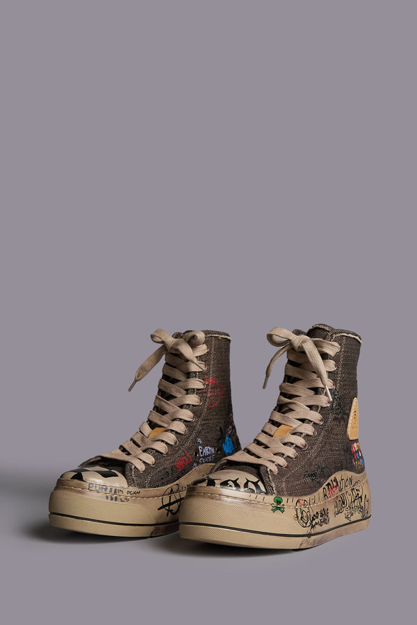 R13 DISTRESSED TALL KURT Dark Brown