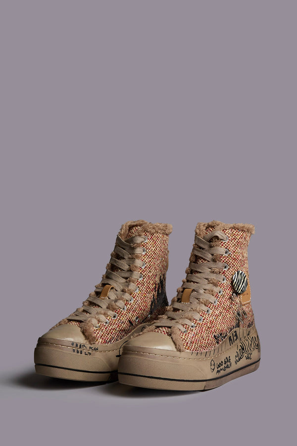 R13 DISTRESSED TALL KURT Red Wool