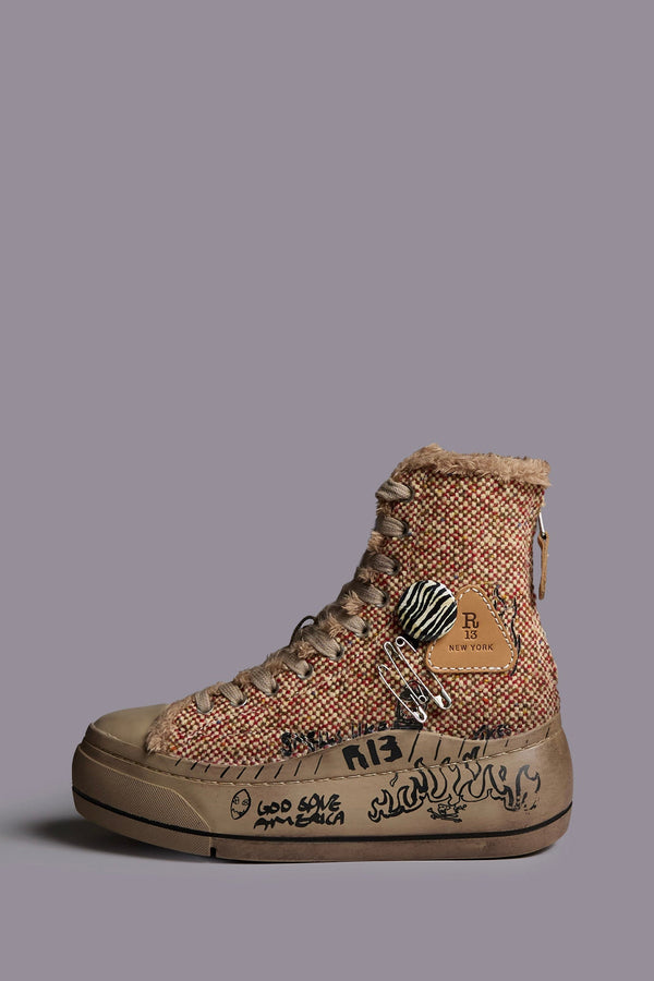 r13 DISTRESSED TALL KURT red wool