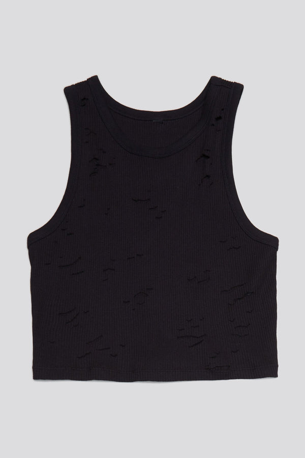 R13 DISTRESSED TANK Black