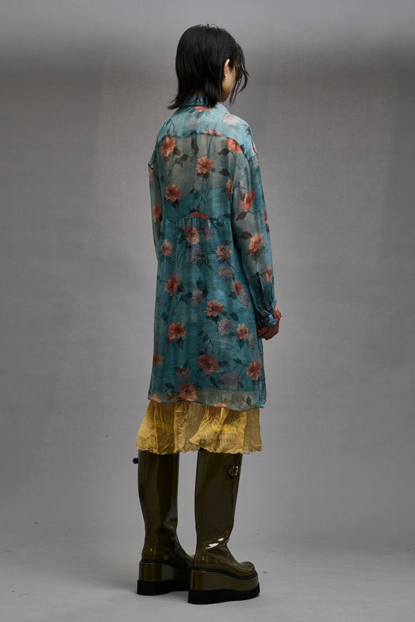 R13 DOUBLE LAYER DRESS SET Blue Floral