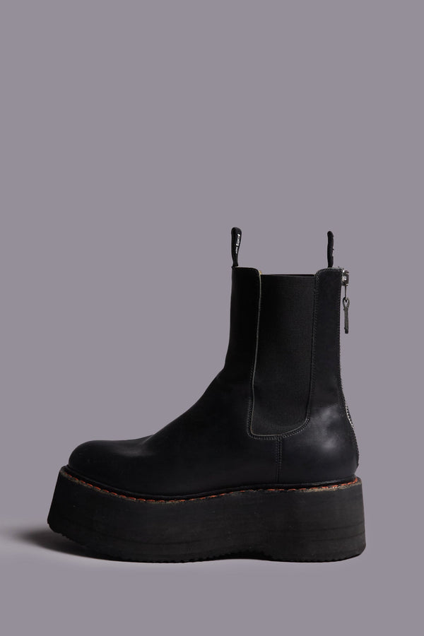 r13 DOUBLE STACK CHELSEA BOOT black