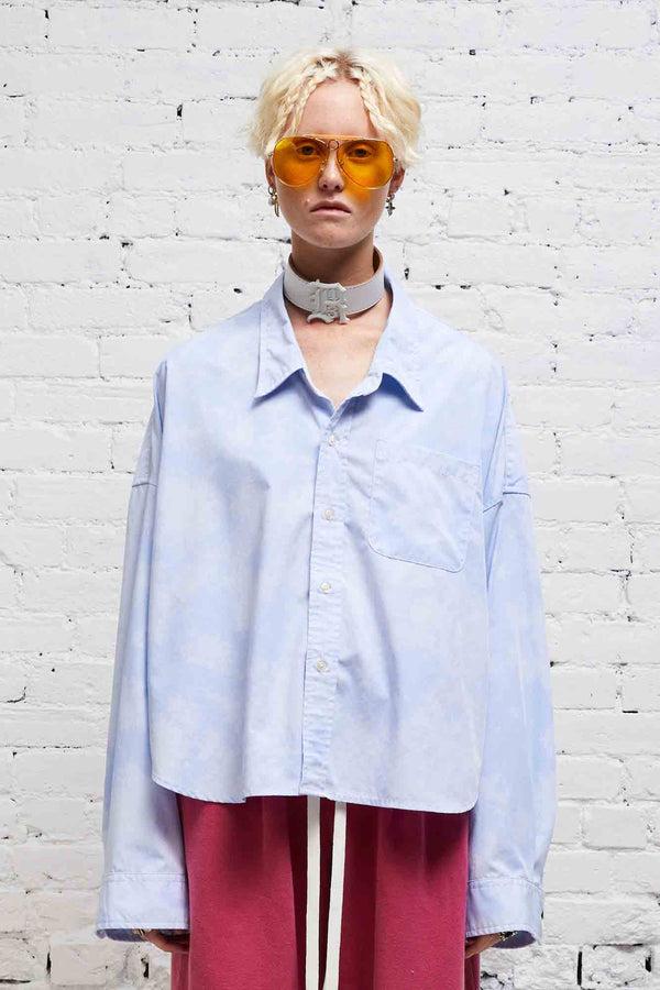 R13 DROP NECK CROPPED SHIRT Cloudy Blue