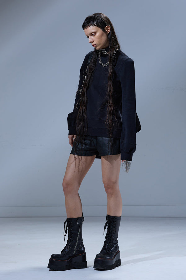 R13 ELONGATED CREWNECK Black