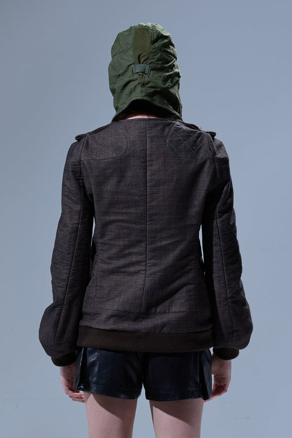 R13 ELONGATED OFFICER JACKET Dark Brown