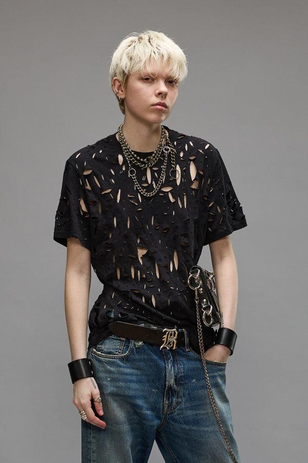 r13 EXCESS DISTRESS T black