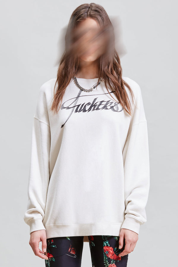 R13 FKRS OVERSIZED CREWNECK Ecru