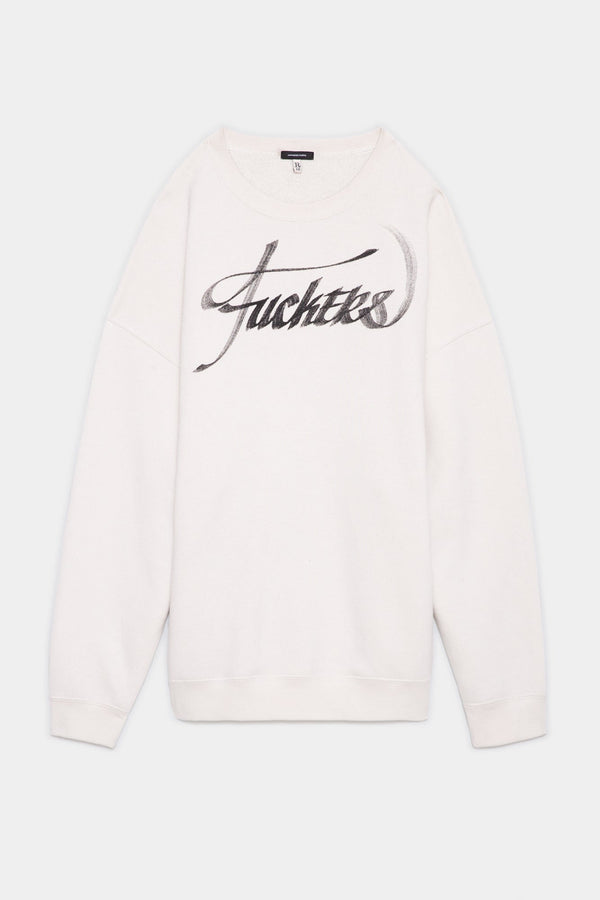 R13 FKRS OVERSIZED CREWNECK Ecru